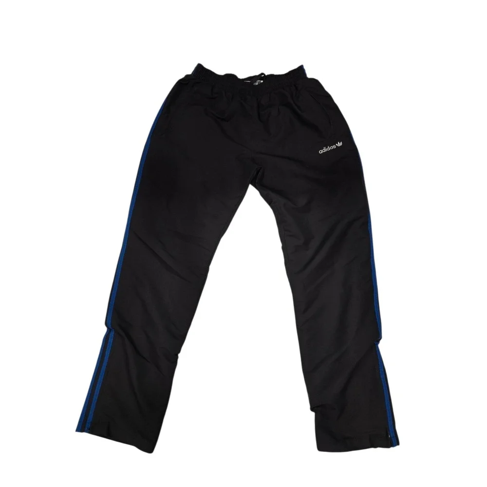 Y2K‎ Adidas Originals Track Pants Men's Large L Black Blue Stripes Trefoil Logo